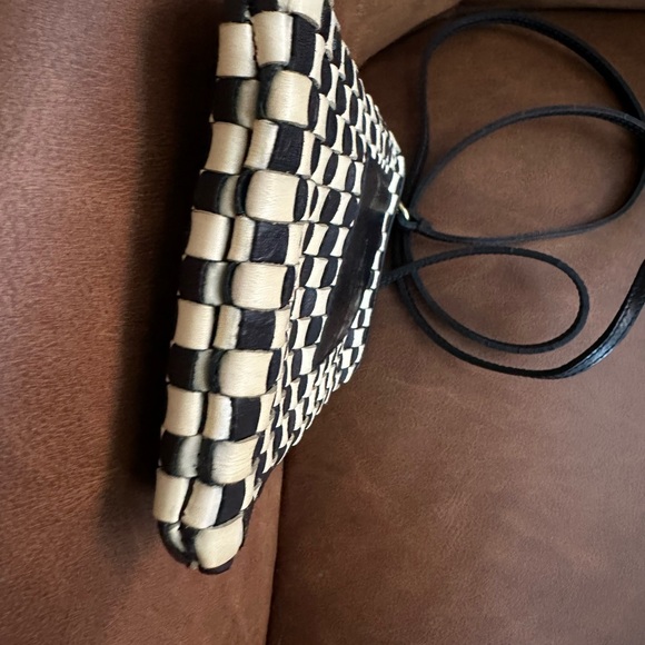Clare V. Poche in Black/Cream Woven Checker - Picture 6 of 8